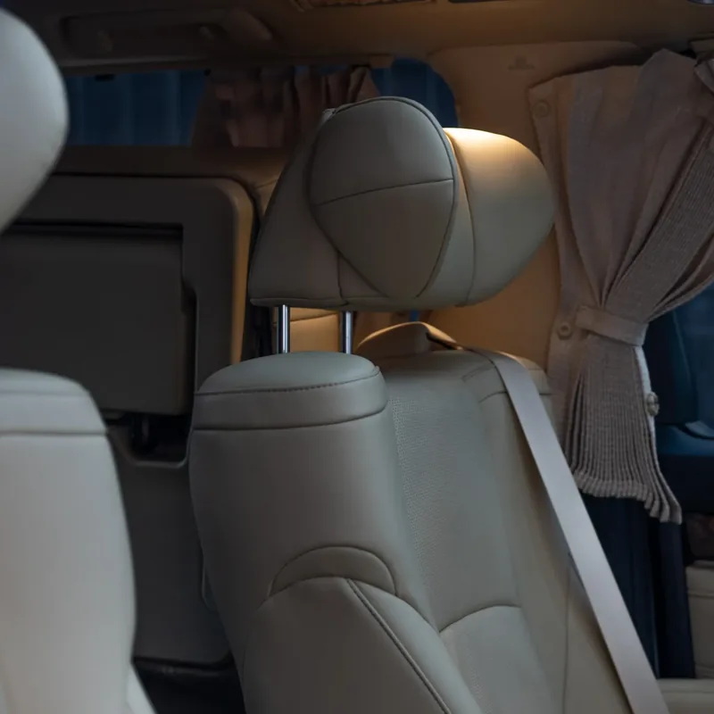 Alphard passenger seat with privacy curtain